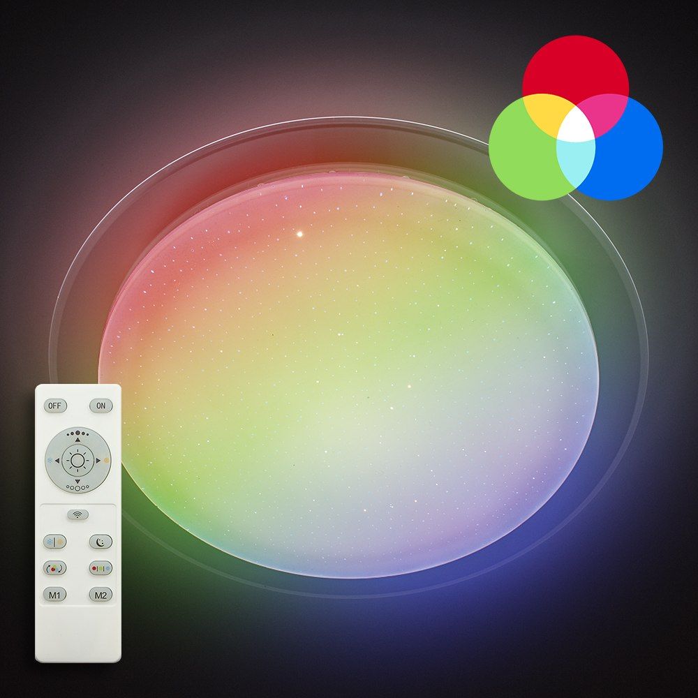 RGB смарт світильник з пультом SATURN 60W Ø 42 см