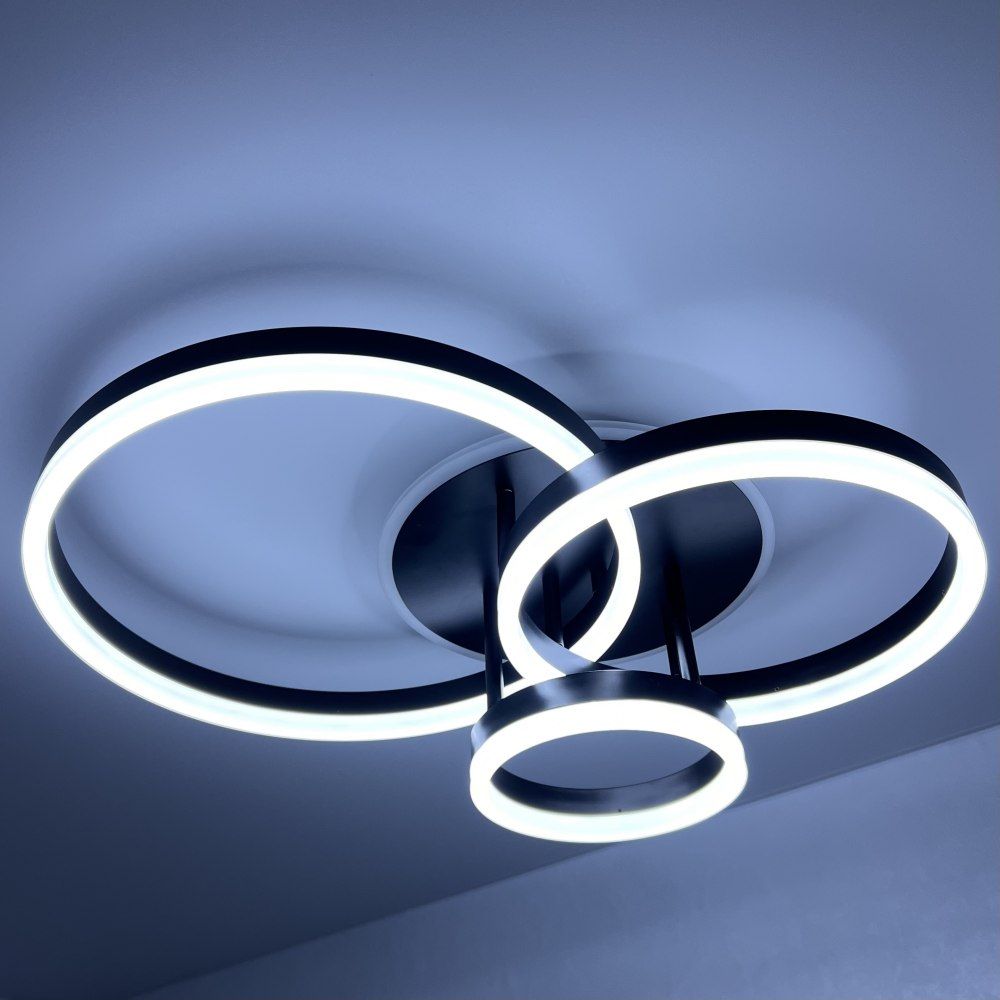Стельова з пультом світлодіодна люстра GENNY ROUND RGB 80W 4R чорна