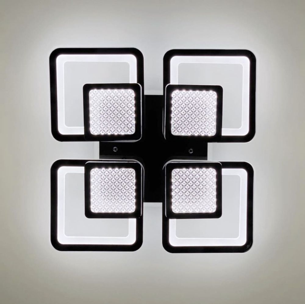 LED люстра на 4+4 квадрати в чорному кольорі A 2727/4 RGB BR BK