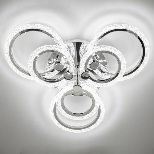 Люстра світлодіодна з пультом LILY RGB 90W Ø 60 см хром