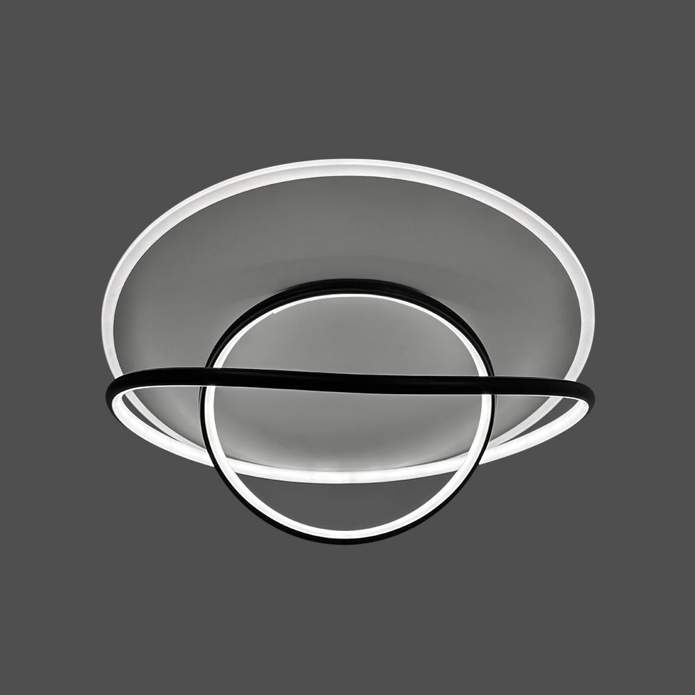 Сучасна стельова LED-люстра у біло-чорному корпусі Ø50х20 см MJ58-500