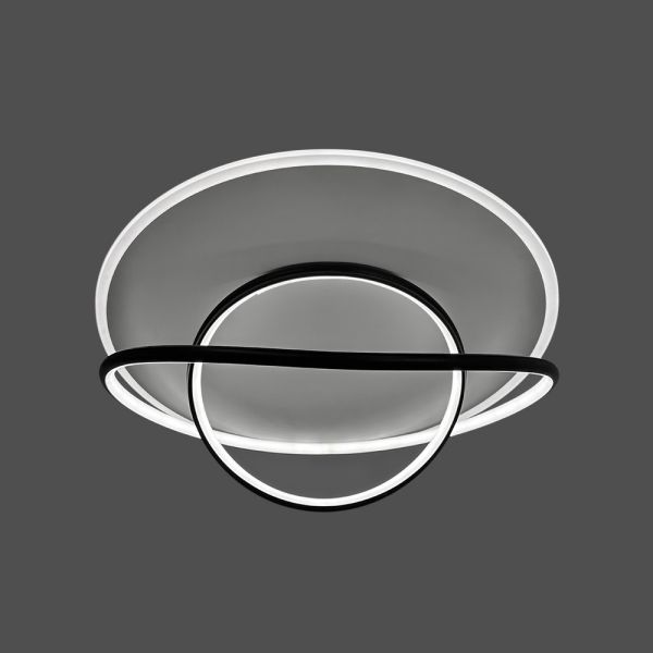 Сучасна стельова LED-люстра у біло-чорному корпусі Ø50х20 см MJ58-500