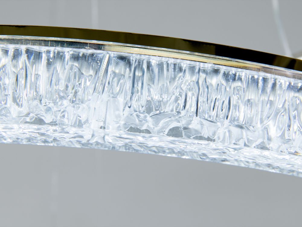Підвісна кришталева золота люстра 1712/800+600+400G Ø 80 см 125 W