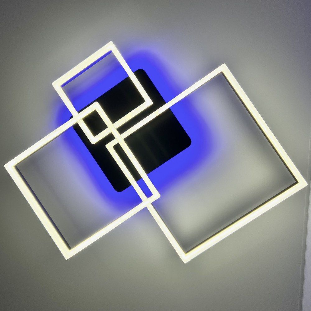 Стельова з пультом світлодіодна люстра GENNY SQUARE RGB 105W 4S чорна
