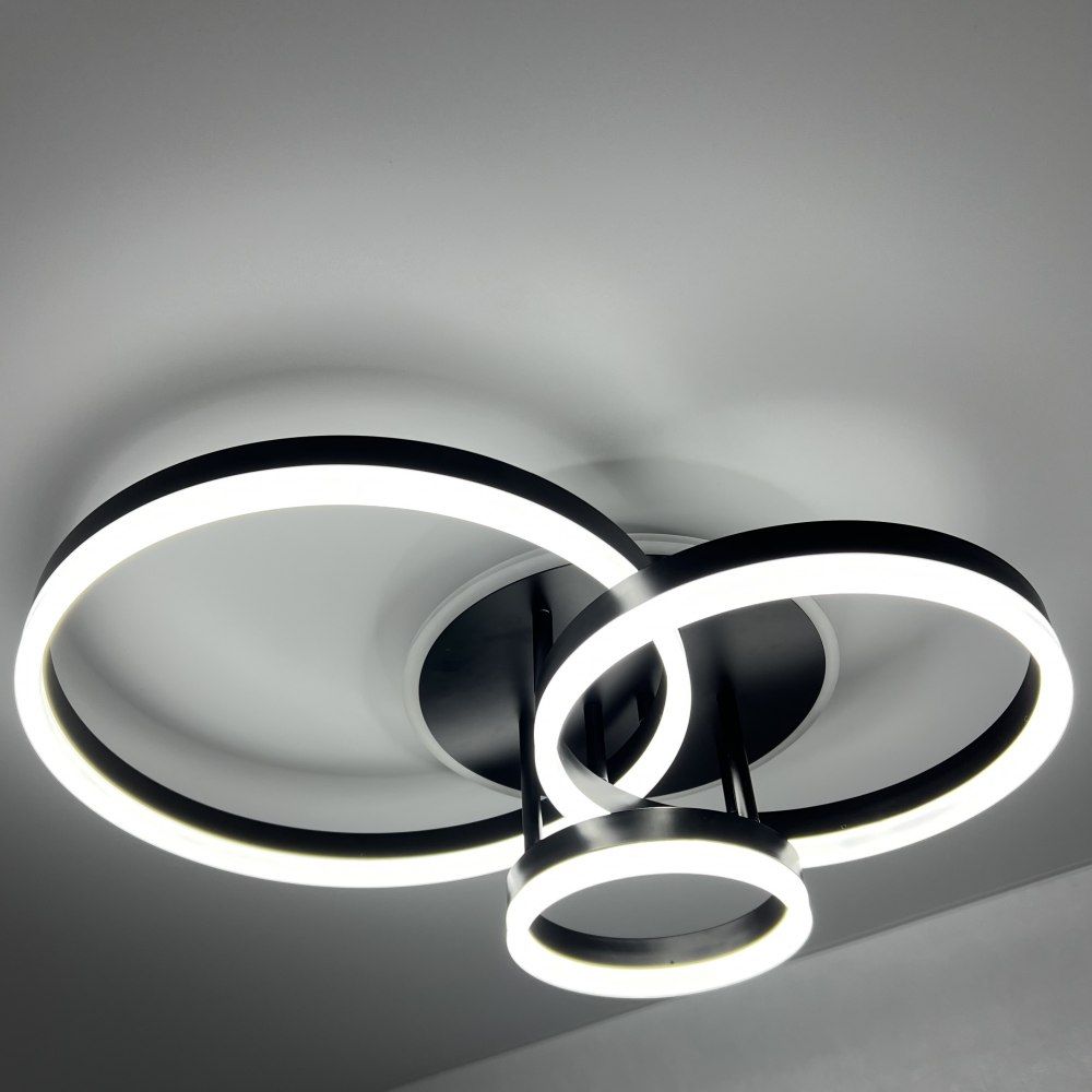 Стельова з пультом світлодіодна люстра GENNY ROUND RGB 80W 4R чорна