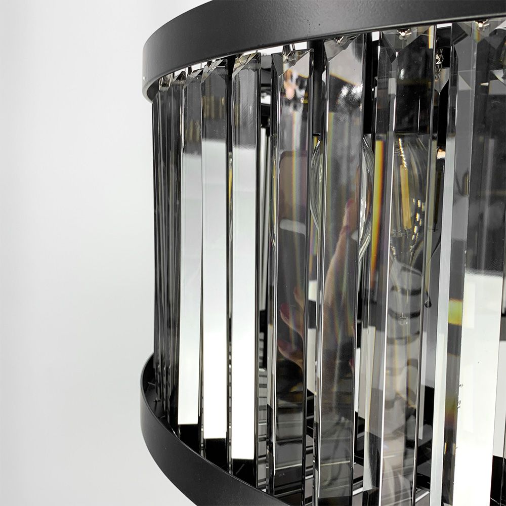 Люстра кришталева BLACK KAGE з графітовими пластинами MJ 160 BK 60 см