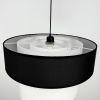 Стельова люстра з текстильним абажуром MJ 159-500 BK+WT+WT