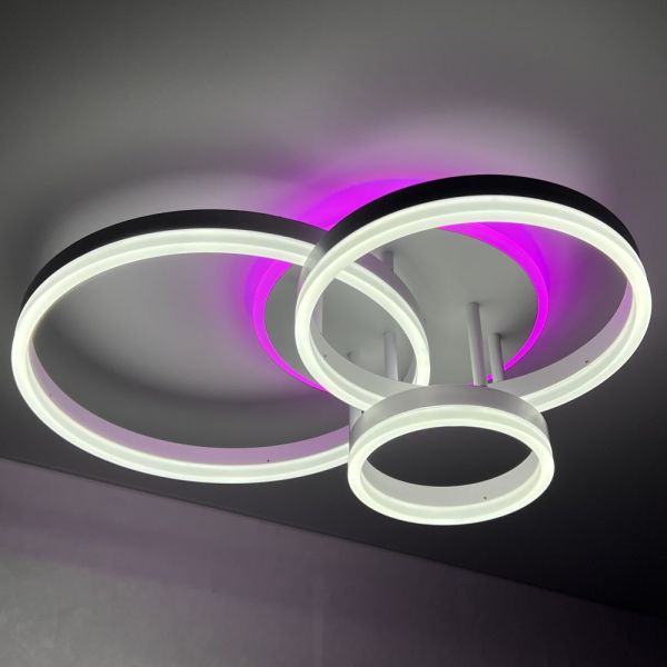 Стельова з пультом світлодіодна люстра GENNY ROUND RGB 80W 4R біла