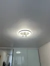 Люстра світлодіодна кругла чорно-біла з пультом та 2 спотами GEOMETRIA 100W 2R