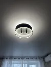 Люстра світлодіодна кругла чорно-біла з пультом та 2 спотами GEOMETRIA 100W 2R