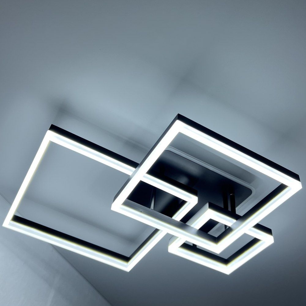 Стельова з пультом світлодіодна люстра GENNY SQUARE RGB 105W 4S чорна