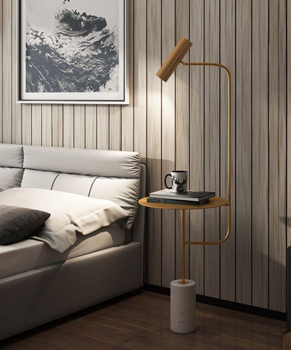 Торшер для підлоги з металевого каркаса в кольорі бронза LUPE TABLE LAMP з столом