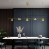 Чорна лінійна LED люстра LUMINA LUX MJ 117/5 AB латунь