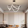Дизайнерська чорна люстра у вигляді кільця з гнучкою LED стрічкою 60 см