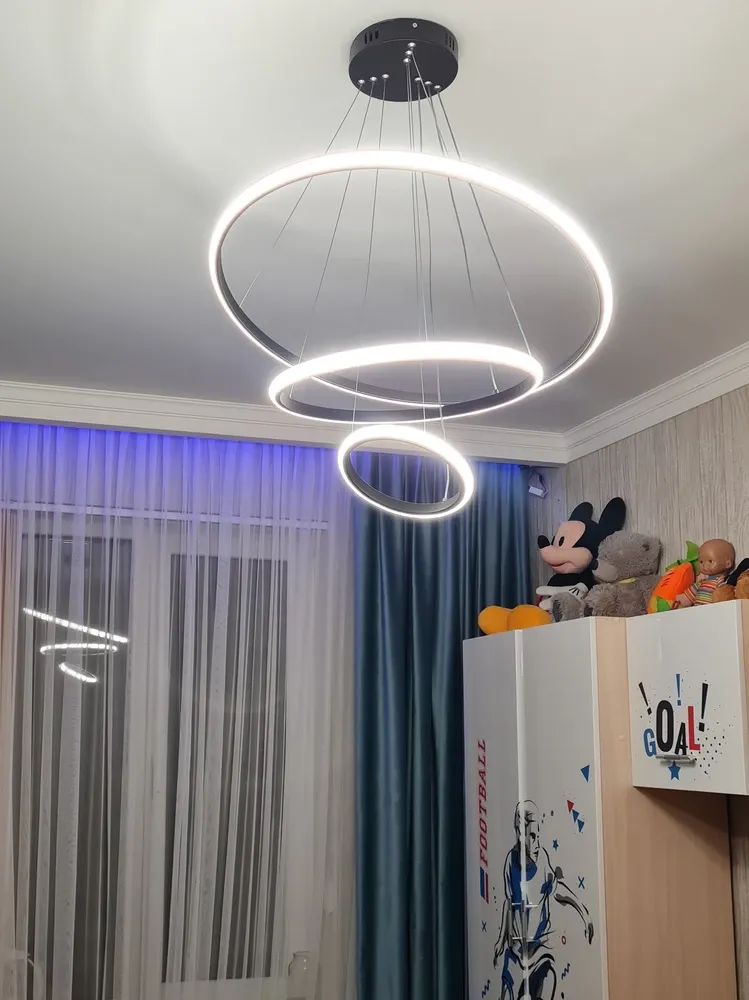 Люстра підвісна чорна світлодіодна LATTE 75W на 3 режима освітлення