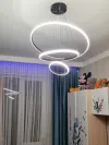 Люстра підвісна чорна світлодіодна LATTE 75W на 3 режима освітлення