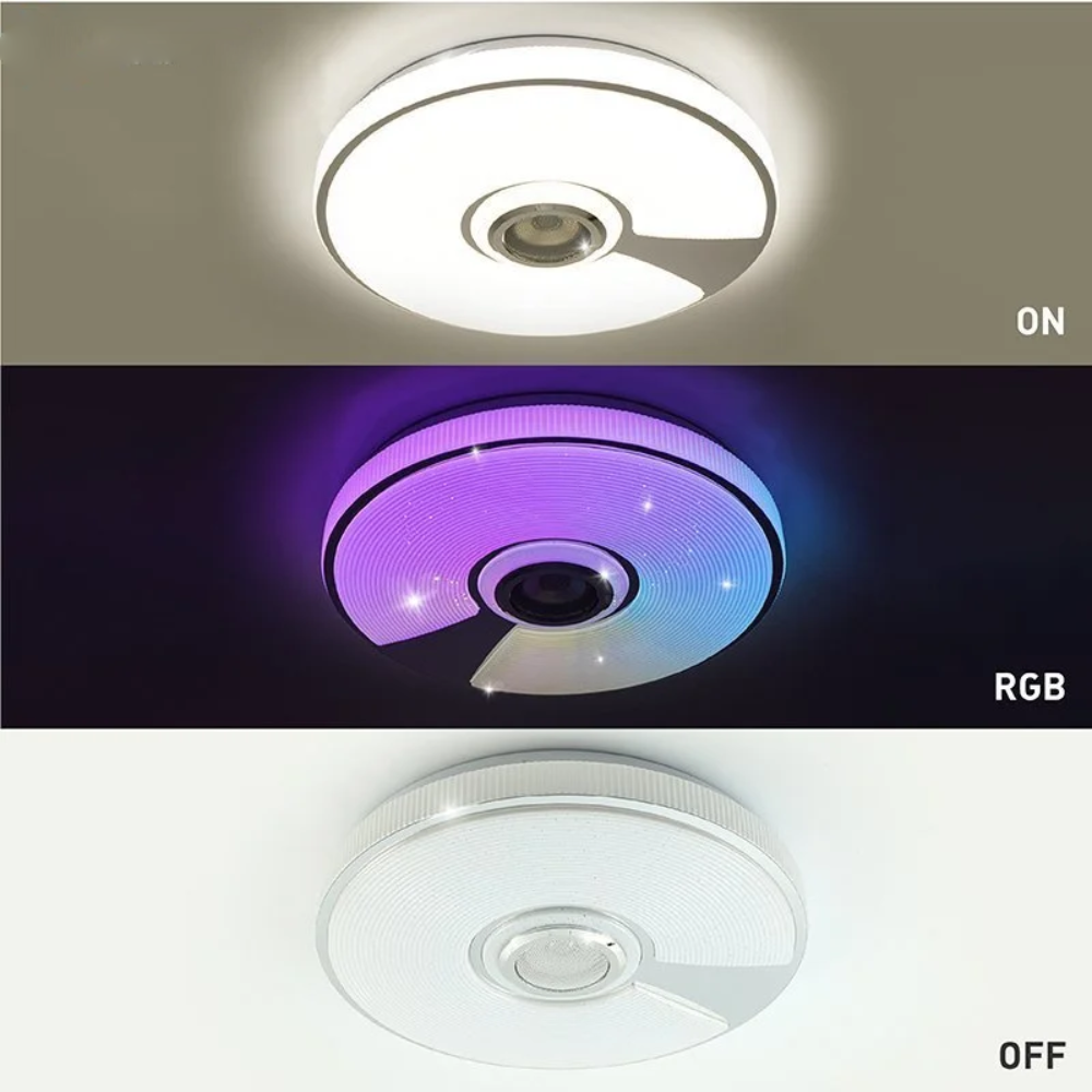 Музична світлодіодна люстра з пультом та мобільним додатком+ блютузом RGB 40W