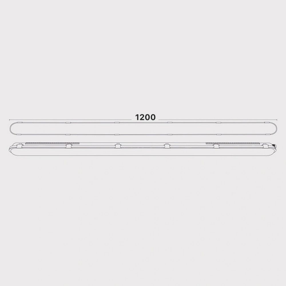 Світильник LED RAYFOR WL01 1200мм 40W 6400Lm 3CCT IP66 Philips