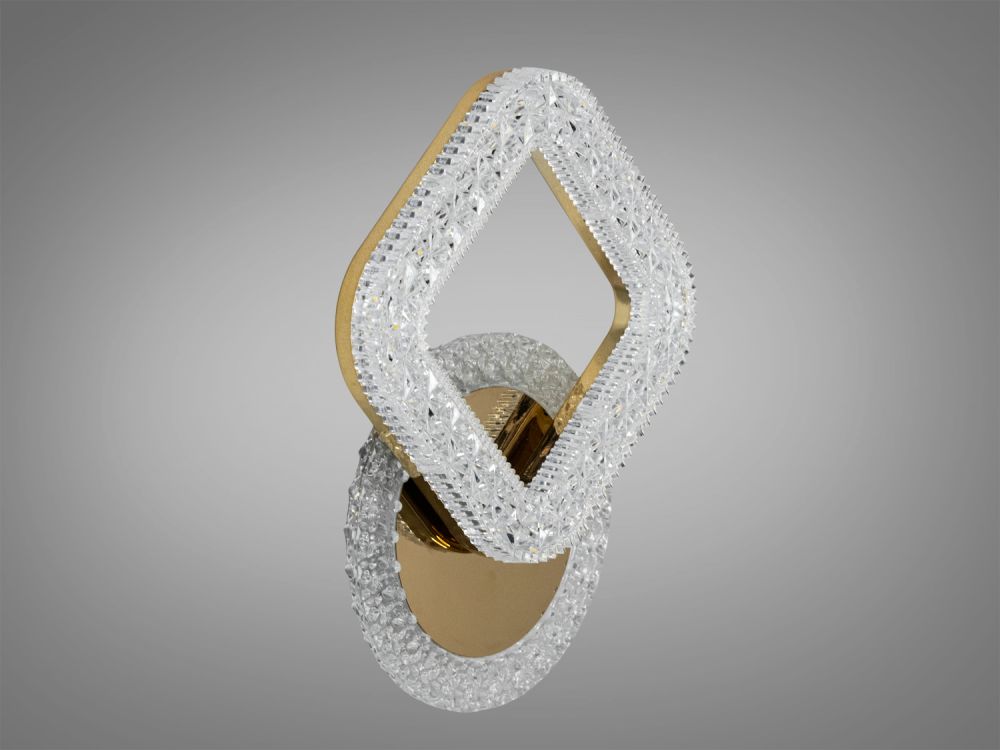 Привабливий Led світильник з кольоровою підсвіткою, 20W, золото