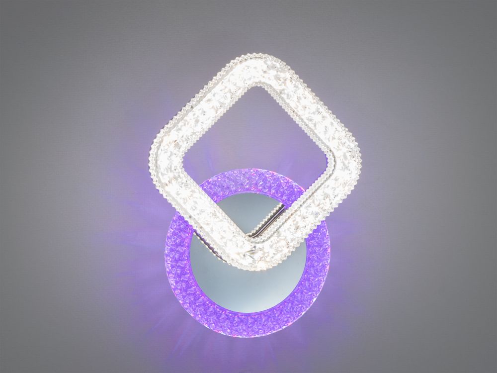 Привабливий Led світильник з кольоровою підсвіткою, 20W, хром
