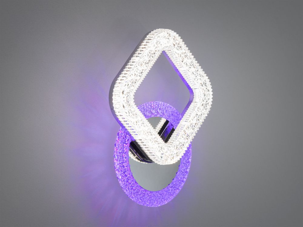 Привабливий Led світильник з кольоровою підсвіткою, 20W, хром