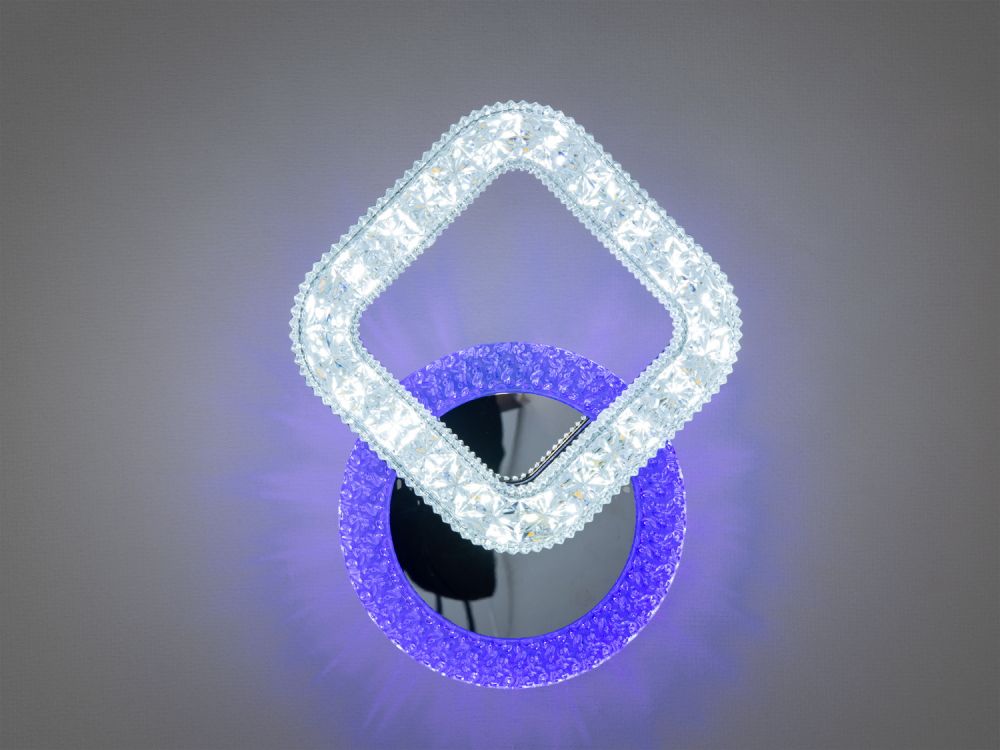 Привабливий Led світильник з кольоровою підсвіткою, 20W, хром