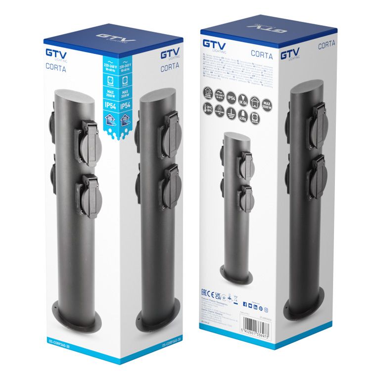 Стовпчик садовий CORTA-P на 4 розетки Schucko IP54 OS-CORP36G-30