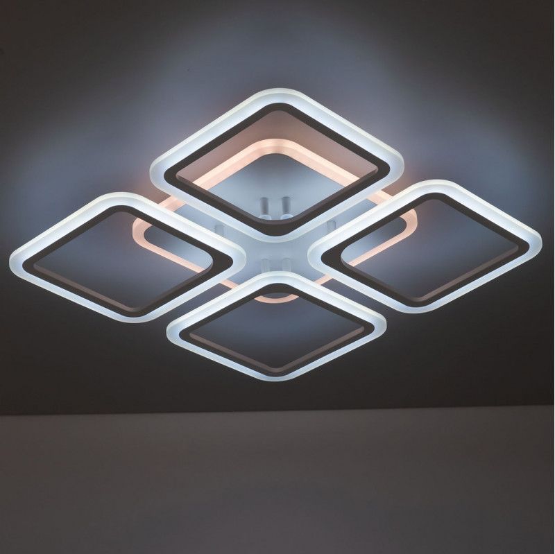 Люстра світлодіодна з пультом та додатком для телефону Room RGB 70W 4S біла