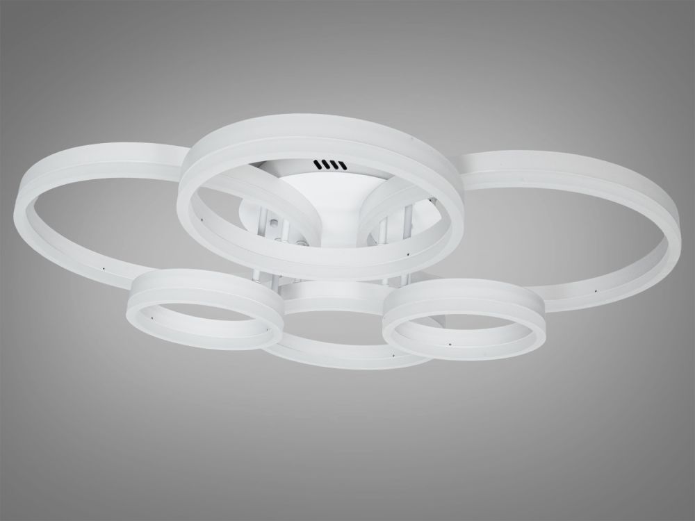 Світлодіодна біла люстра кільця Ø 88*69 см 2543WH dimmer 120 W
