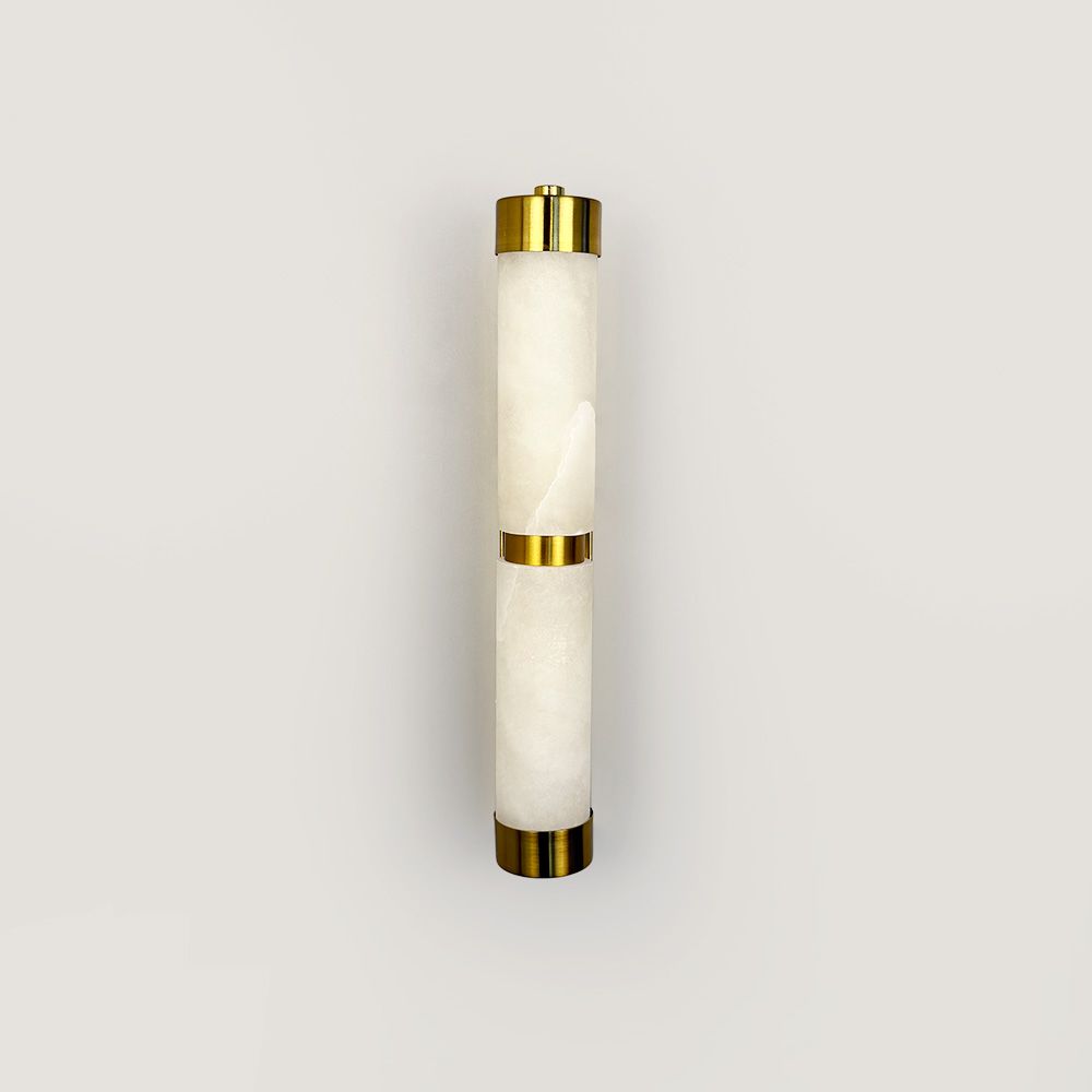 Видовжене латунне бра з підсвіченим мармуровим корпусом 40х6х10 см 8097/400