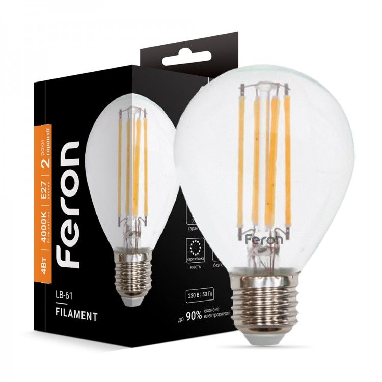 LED лампа FILAMENT LB-61 4Вт E27 4000K прозора
