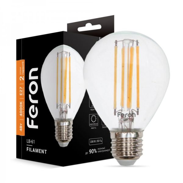 LED лампа FILAMENT LB-61 4Вт E27 4000K прозора