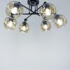 Сучасна люстра із янтарними плафонами 51810/6 CH+BK+BR