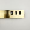 Латунне бра з поворотним спотом зліва + розʼєм USB WJ 028/2 R AB (правий)