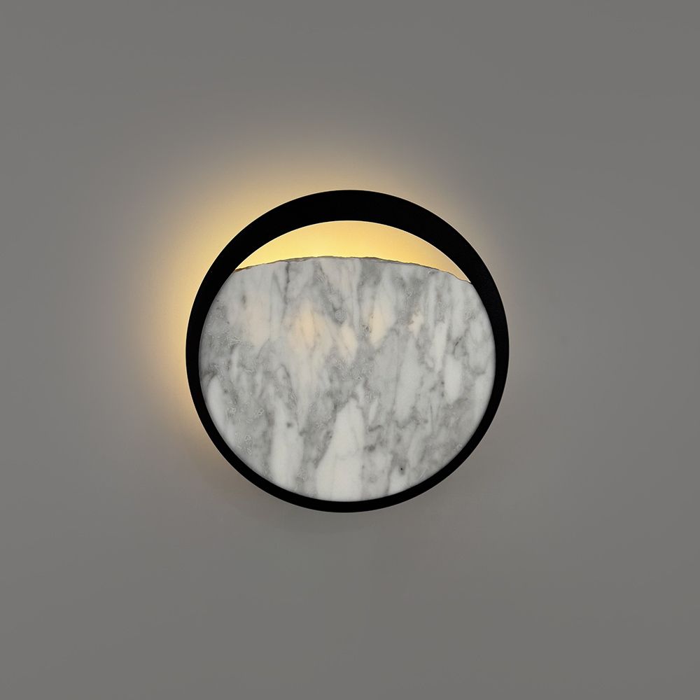 Сучасна модель чорного бра Eclipse wall з мармуровим камінням WA221-240 BK