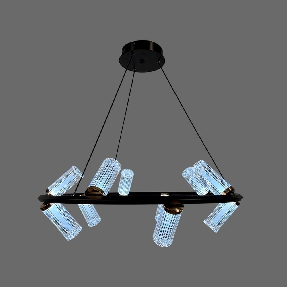 Кільцева Led люстра із 10 плафонами у чорному корпусі Ø70 см ZL3087/10