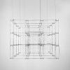 Срібна геометрична люстра у формі паралелепіпеда 100х72х60 см MJ199-1000*720*600 CH