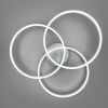 LED світильник білий на 3 кільця у сірому корпусі Ø 80 см A 55065/3 Silver+CH