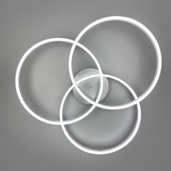 LED світильник білий на 3 кільця у сірому корпусі Ø 80 см A 55065/3 Silver+CH