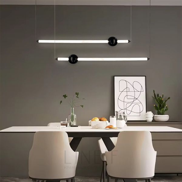 Led світильник у горизонтальній формі 90 см із чорною кулькою YG 520A/900 HL BK