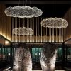 Дизайнерська декоративна срібна люстра-хмаринка LED CLOUD MJ 83 CH 80 см