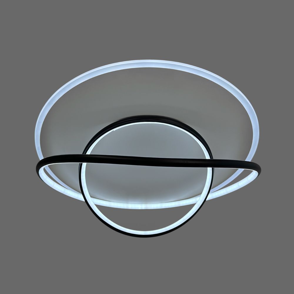 Сучасна стельова LED-люстра у біло-чорному корпусі Ø50х20 см MJ58-500