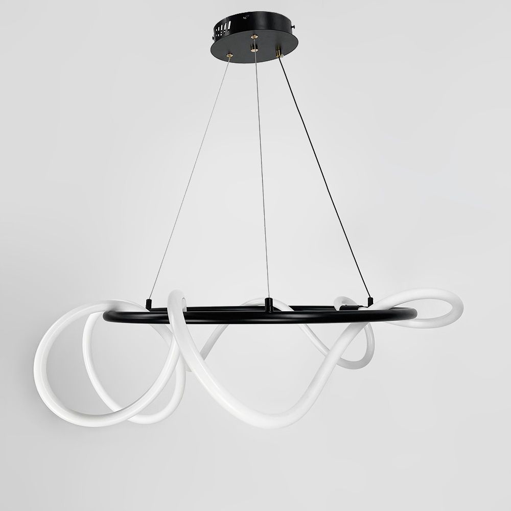 Кільцева чорна люстра з гнучкою LED стрічкою Ø105 см (кільце 80 см) Y 410-800 BK