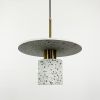 Підвісний білий бетонний світильник TERRAZZO CYLINDER 30 см