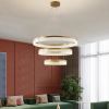 Світлодіодна сучасна  золота LED люстра на 3 кільця з діаметром 40+60+80 см