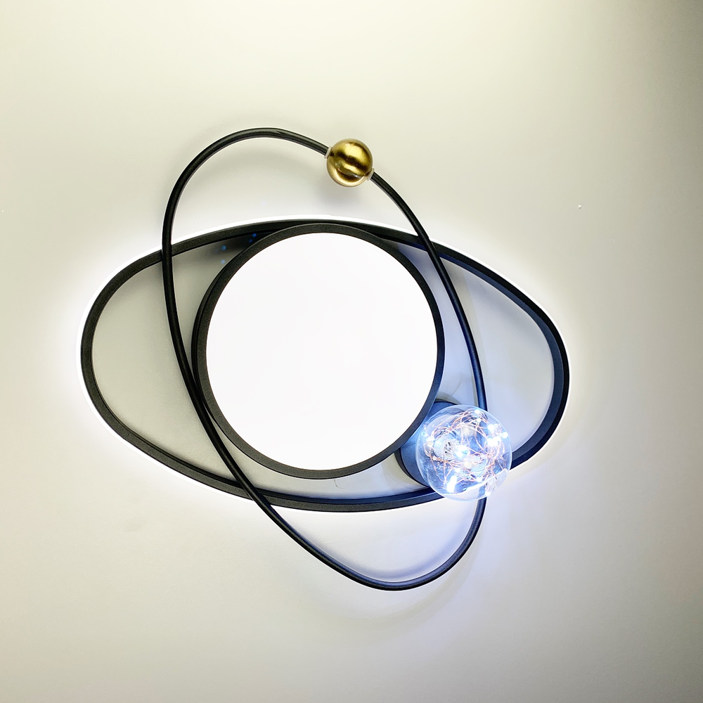 Люстра-орбіта з led гірляндою в плафоні MJ47-500 BK