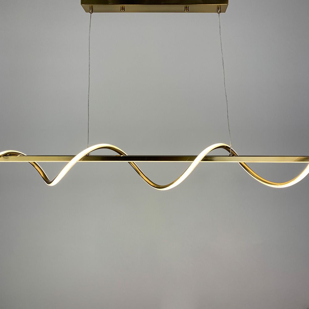 Закручена LED люстра у латунному корпусі довжина 100 см