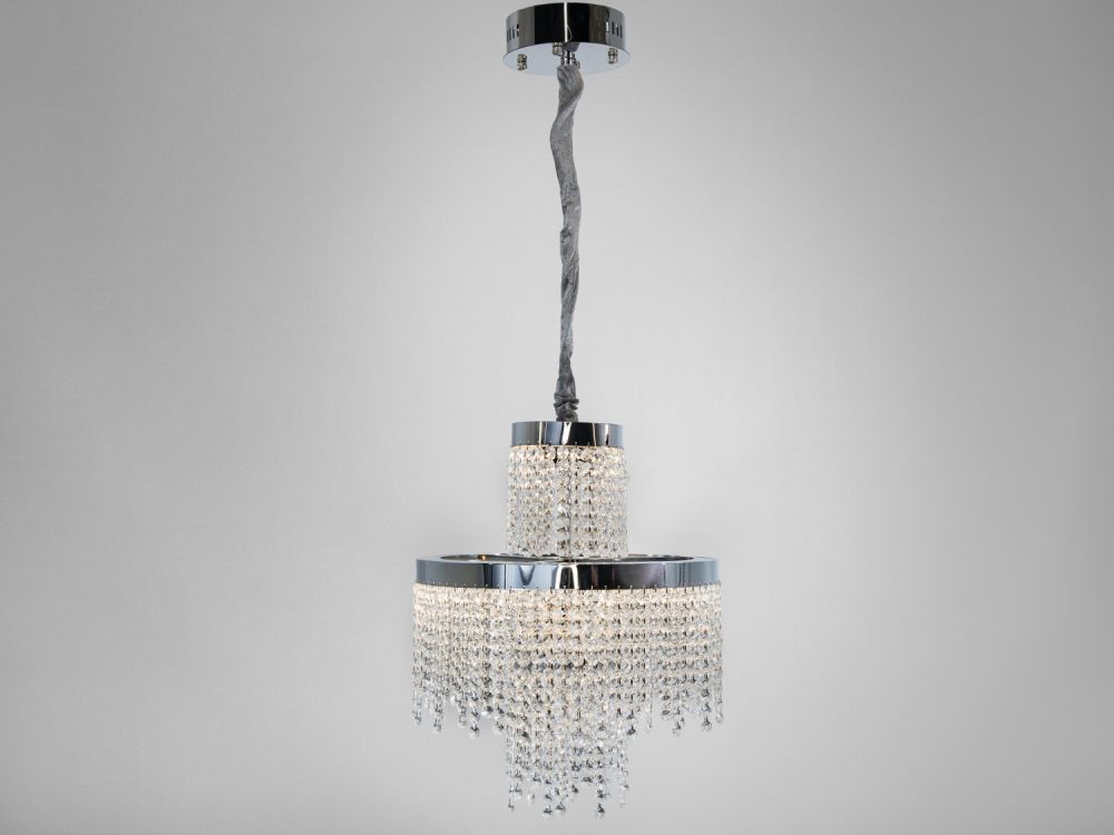 Люстра LED Diasha 376-400CH Хром двохрівнева потужність 70 Вт 376-400CH