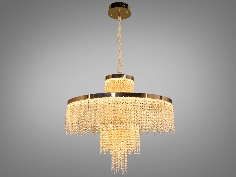 Люстра кришталева Diasha 376 золотиста LED 165Вт 376-800GD