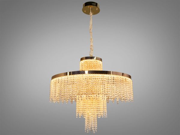 Люстра кришталева Diasha 376 золотиста LED 165Вт 376-800GD